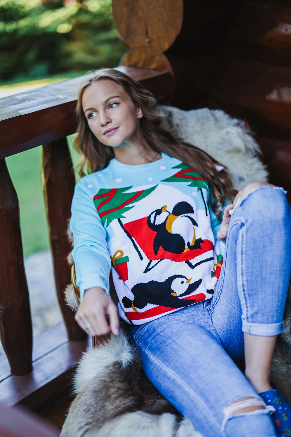 Pulover dama Frogies Christmas